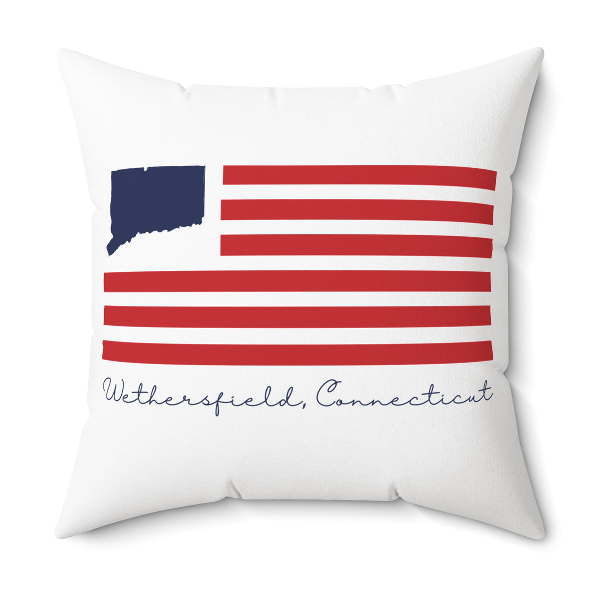 Wethersfield Connecticut Flag Spun Polyester Square Pillow