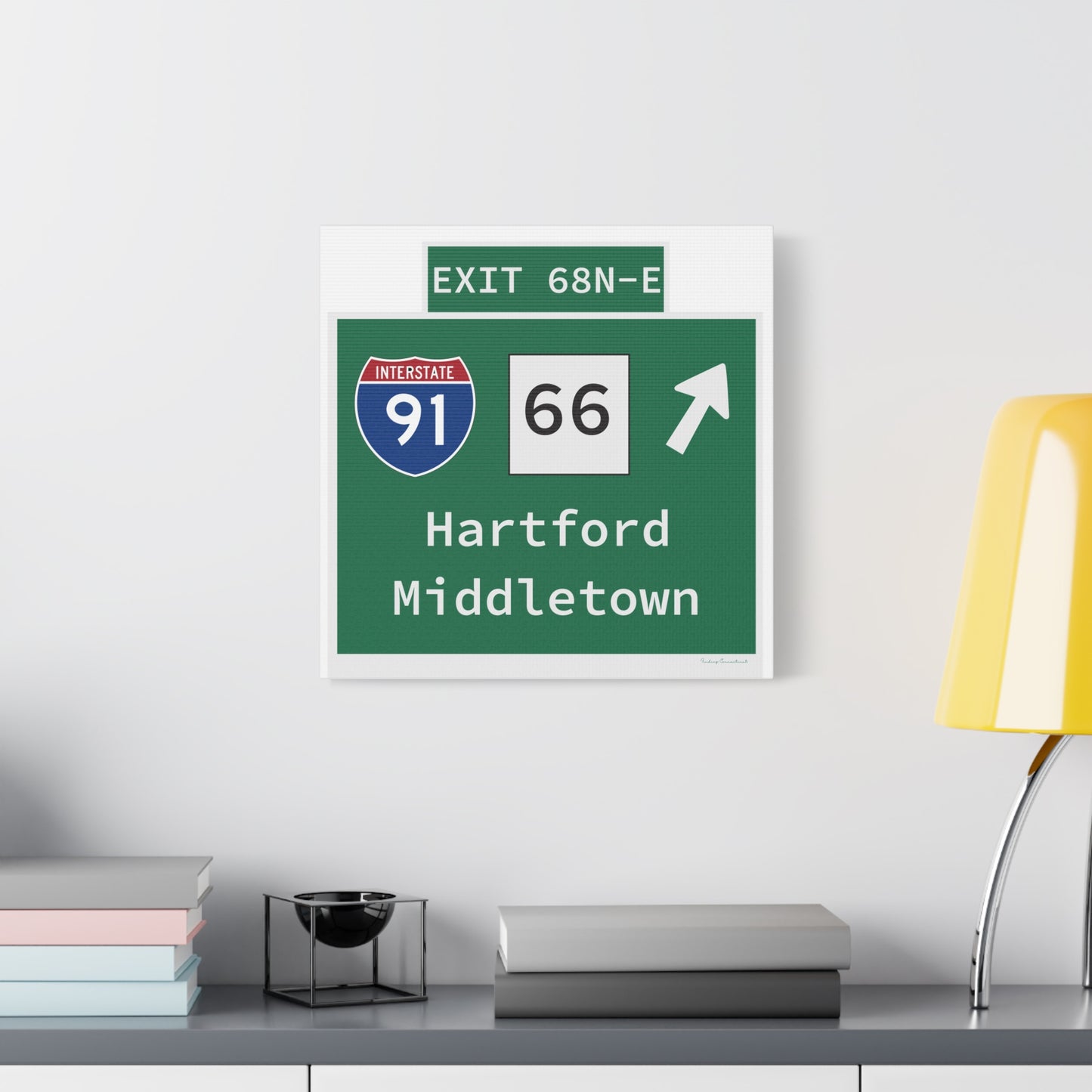Vintage WCP Exit 68-NE Sign Matte Canvas, Stretched, 1.25"