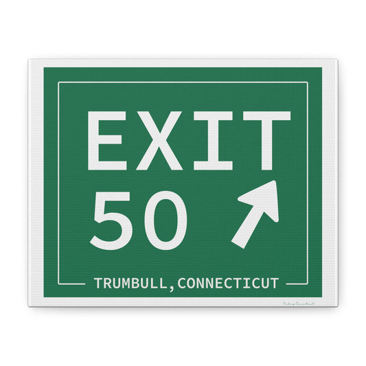 Vintage Exit 50  Merritt Parkway Sign Matte Canvas, Stretched, 1.25"