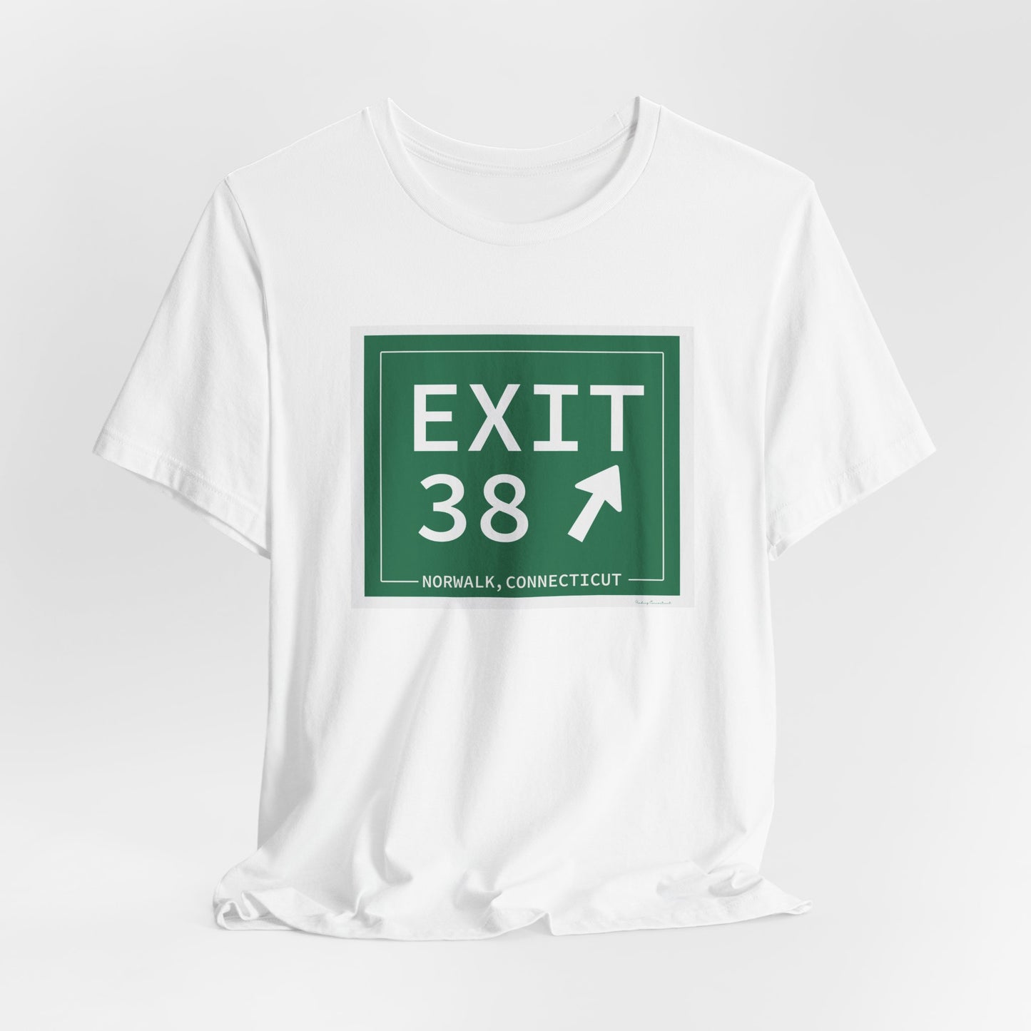 Vintage Exit 38 Merritt Parkway Sign Unisex Jersey Short Sleeve T-Shirt