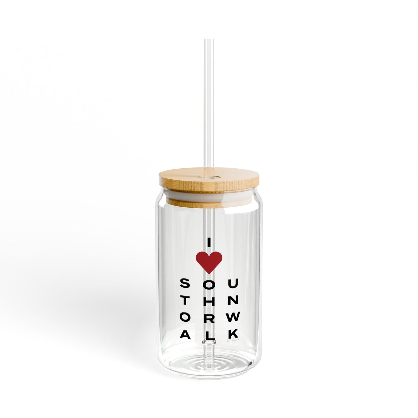 South Norwalk Vision Glass Can with Straw and Lid, 16oz