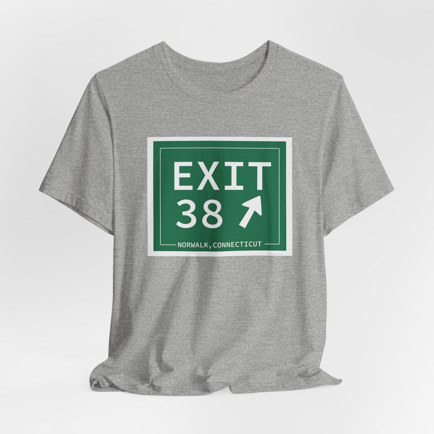 Vintage Exit 38 Merritt Parkway Sign Unisex Jersey Short Sleeve T-Shirt