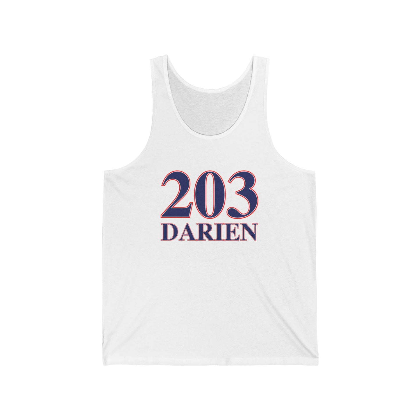 203 Darien Red White & Blue Unisex Jersey Tank Top