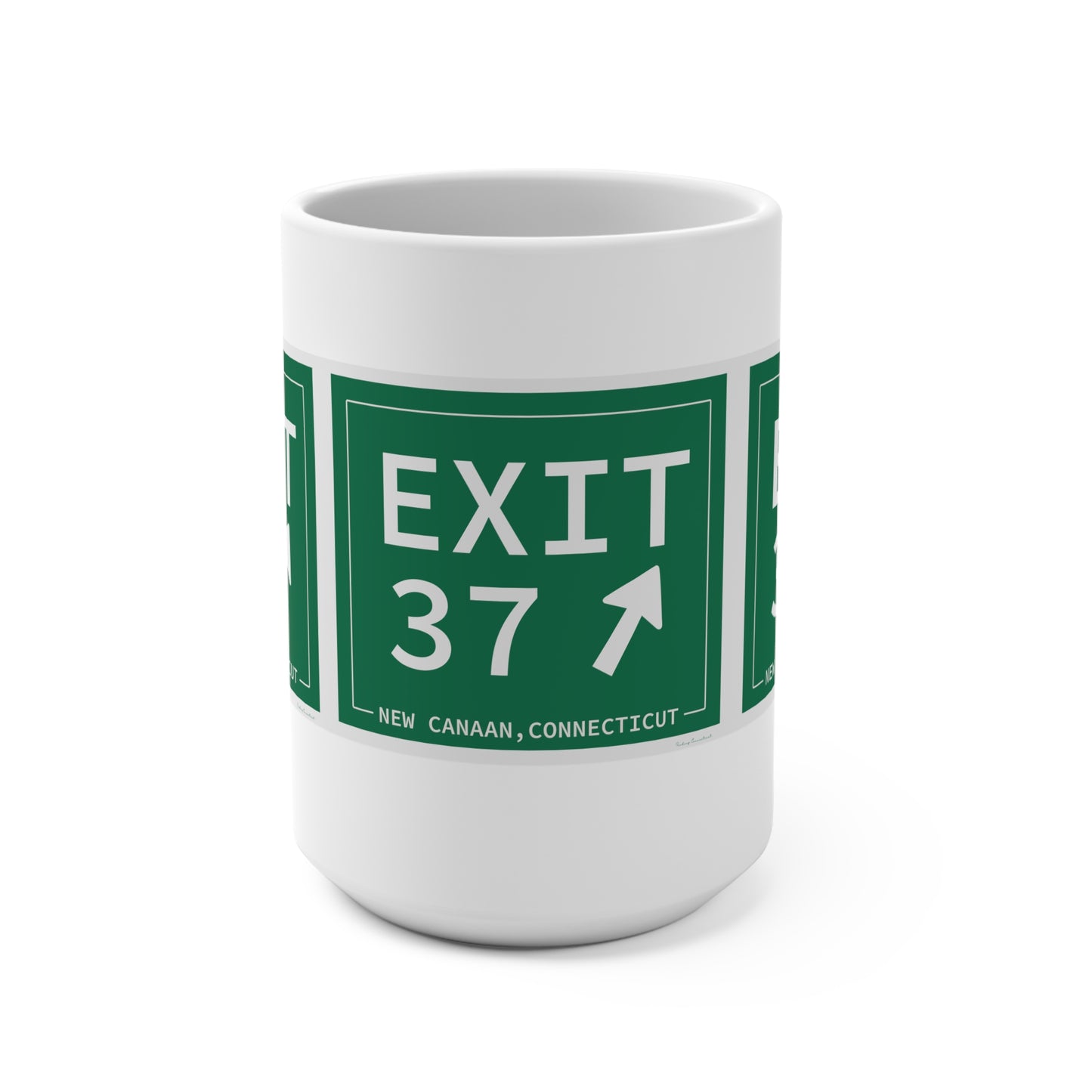 Vintage Exit 37 Merritt Parkway Sign Mug 15oz