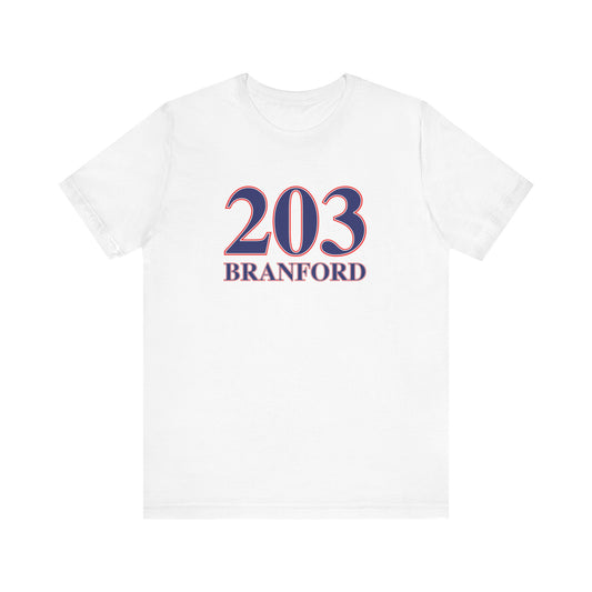203 Branford Red White & Blue Unisex Jersey Short Sleeve T-Shirt
