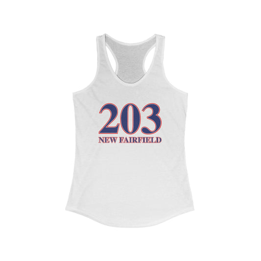 203 New Fairfield Red White & Blue Women's Ideal Racerback Tank Top