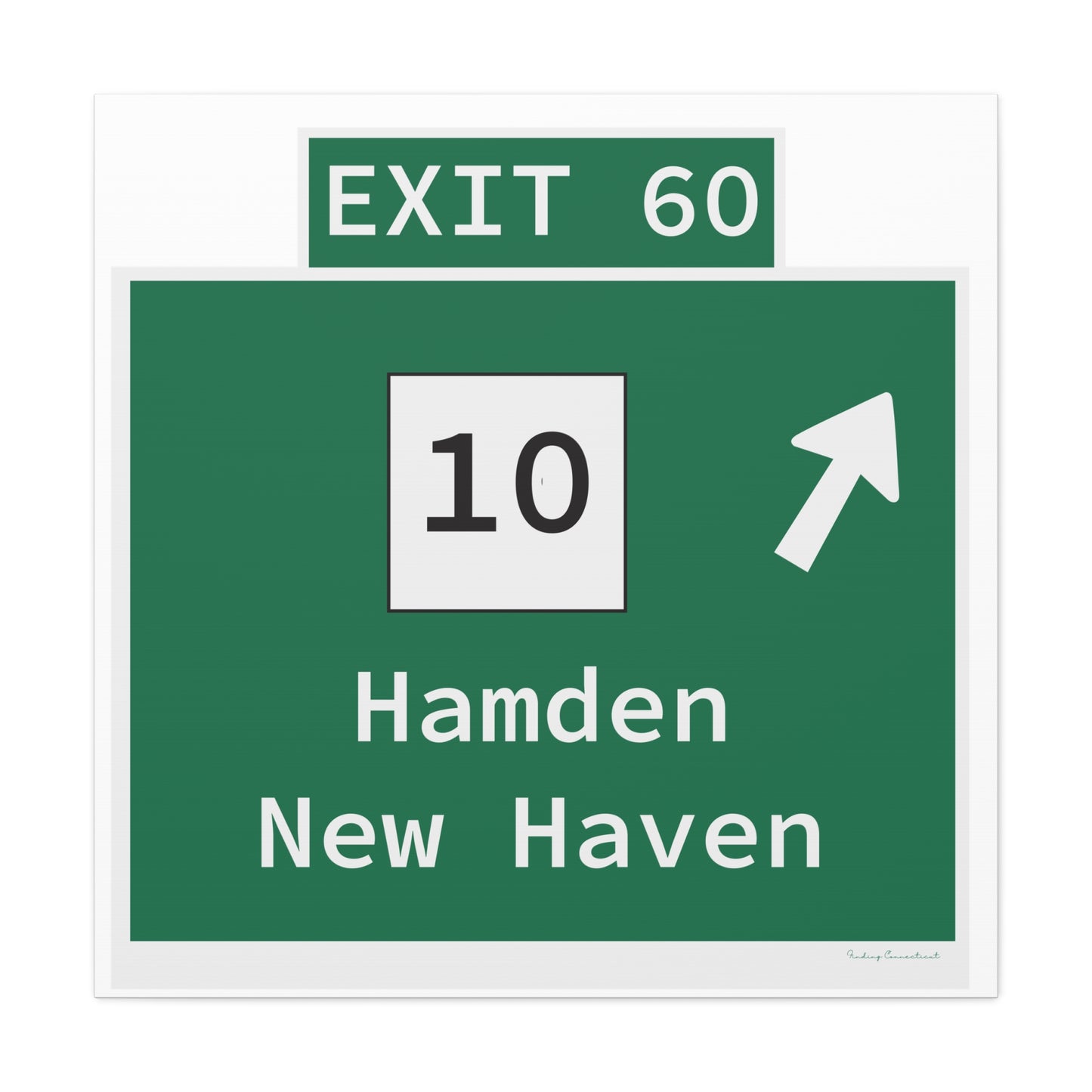 Vintage WCP Exit 60 Sign Matte Canvas, Stretched, 1.25"