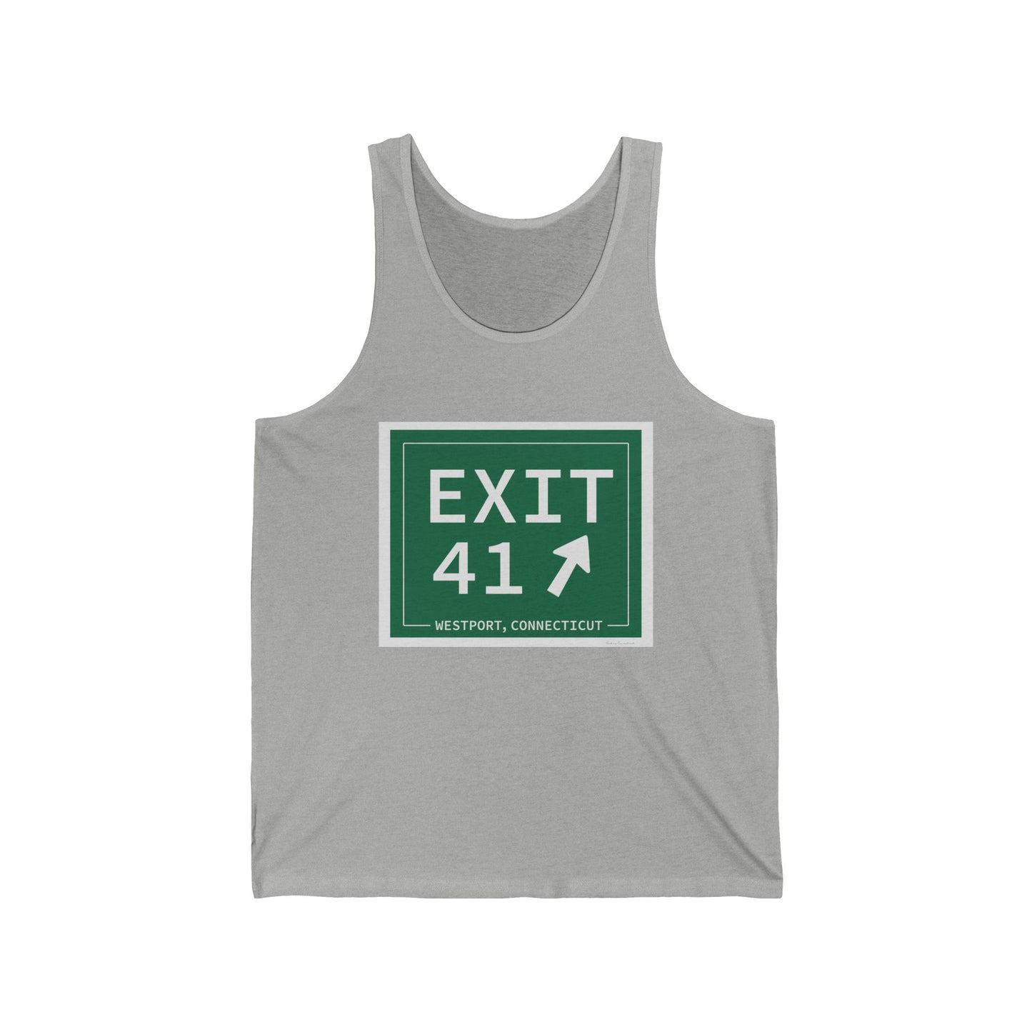 Vintage Exit 41 Merritt Parkway Sign Unisex Jersey Tank Top