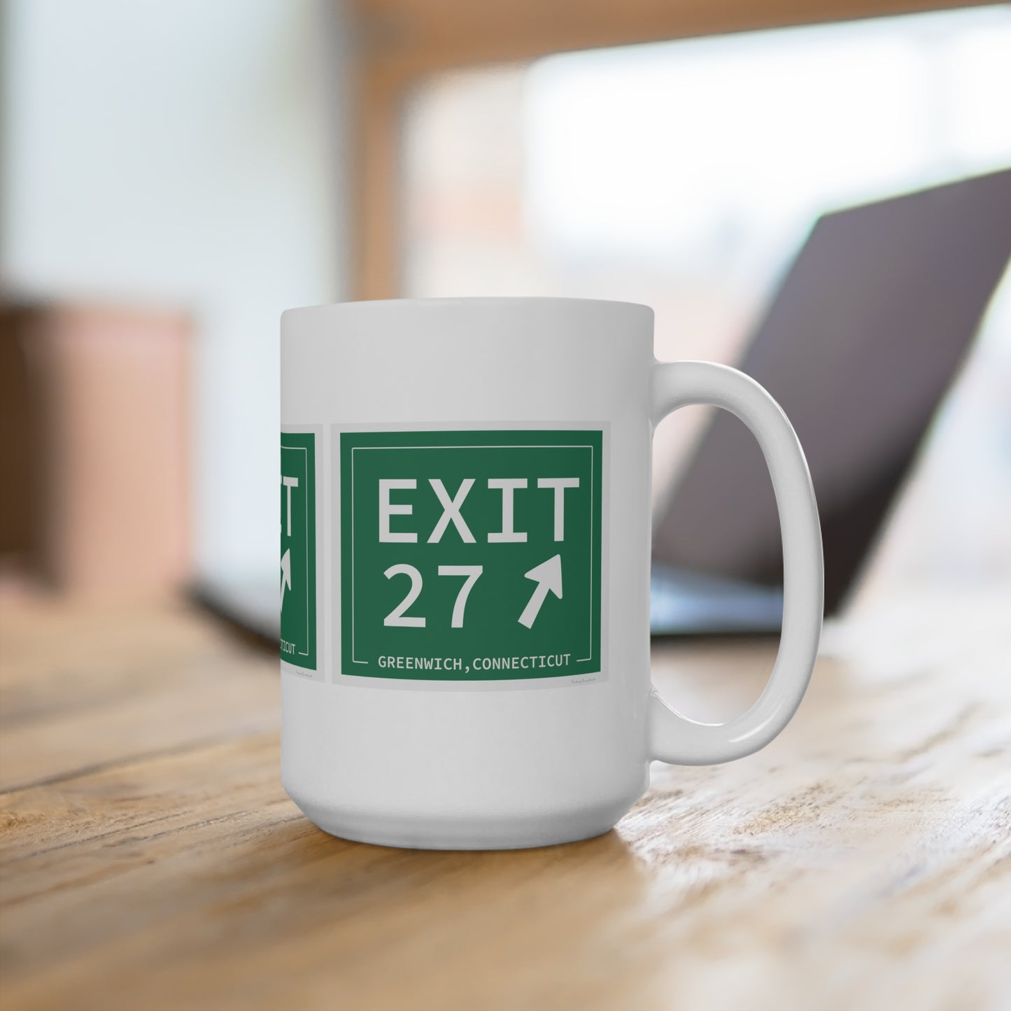 Vintage Exit 27 Merritt Parkway Sign Mug 15oz