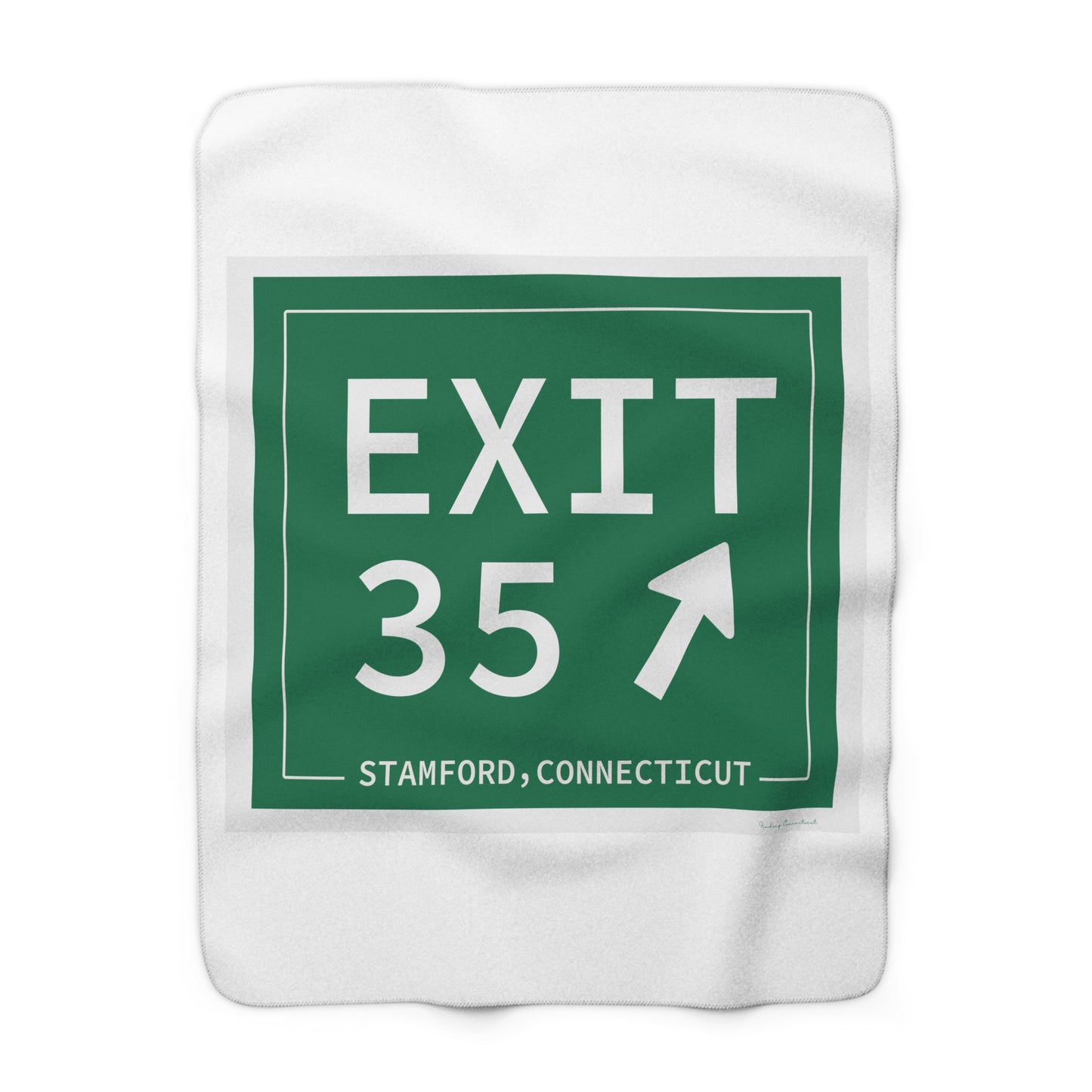 Vintage Exit 35 Merritt Parkway Sign Sherpa Fleece Blanket