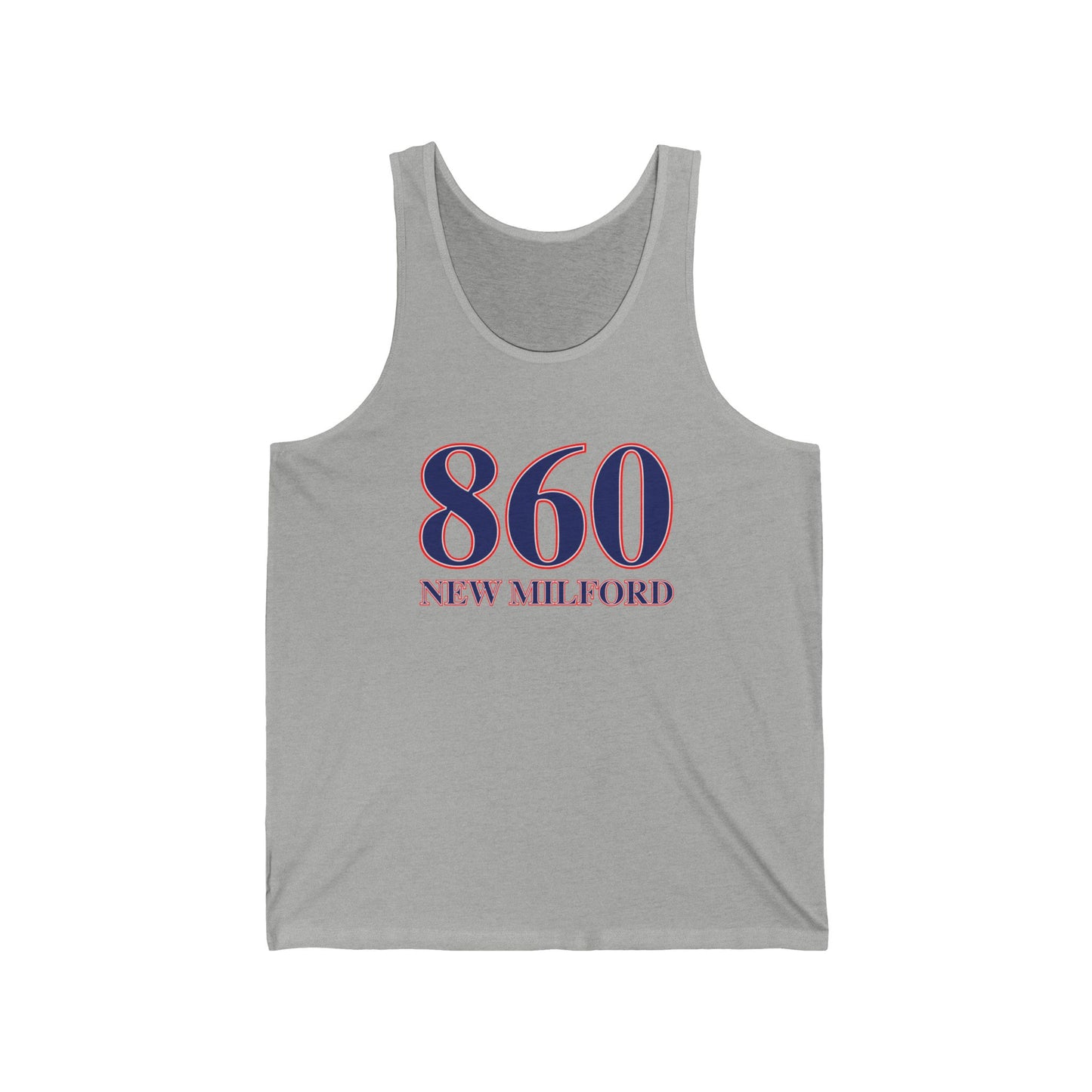 860 New Milford Red White & Blue Unisex Jersey Tank Top