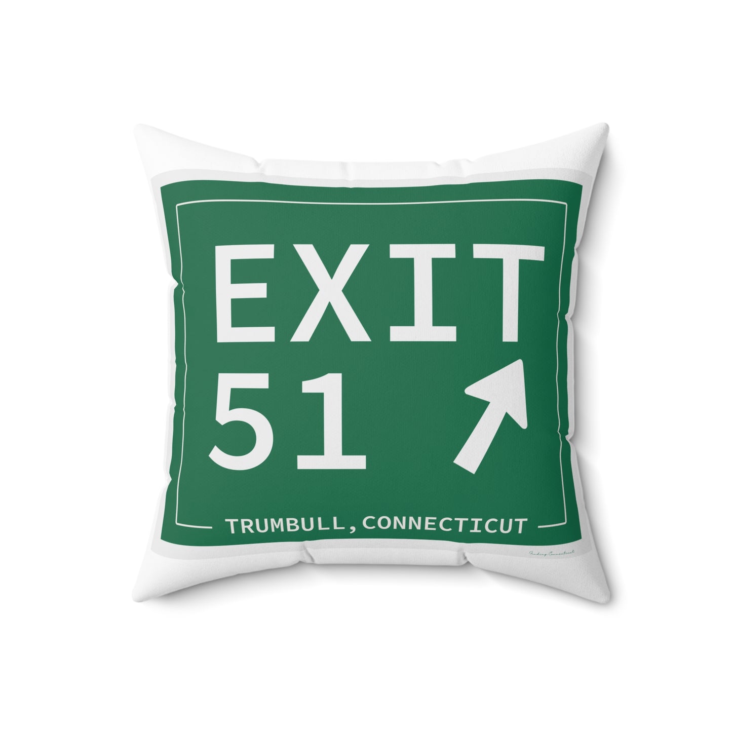 Vintage Exit 51 Merritt Parkway Sign Spun Polyester Square Pillow