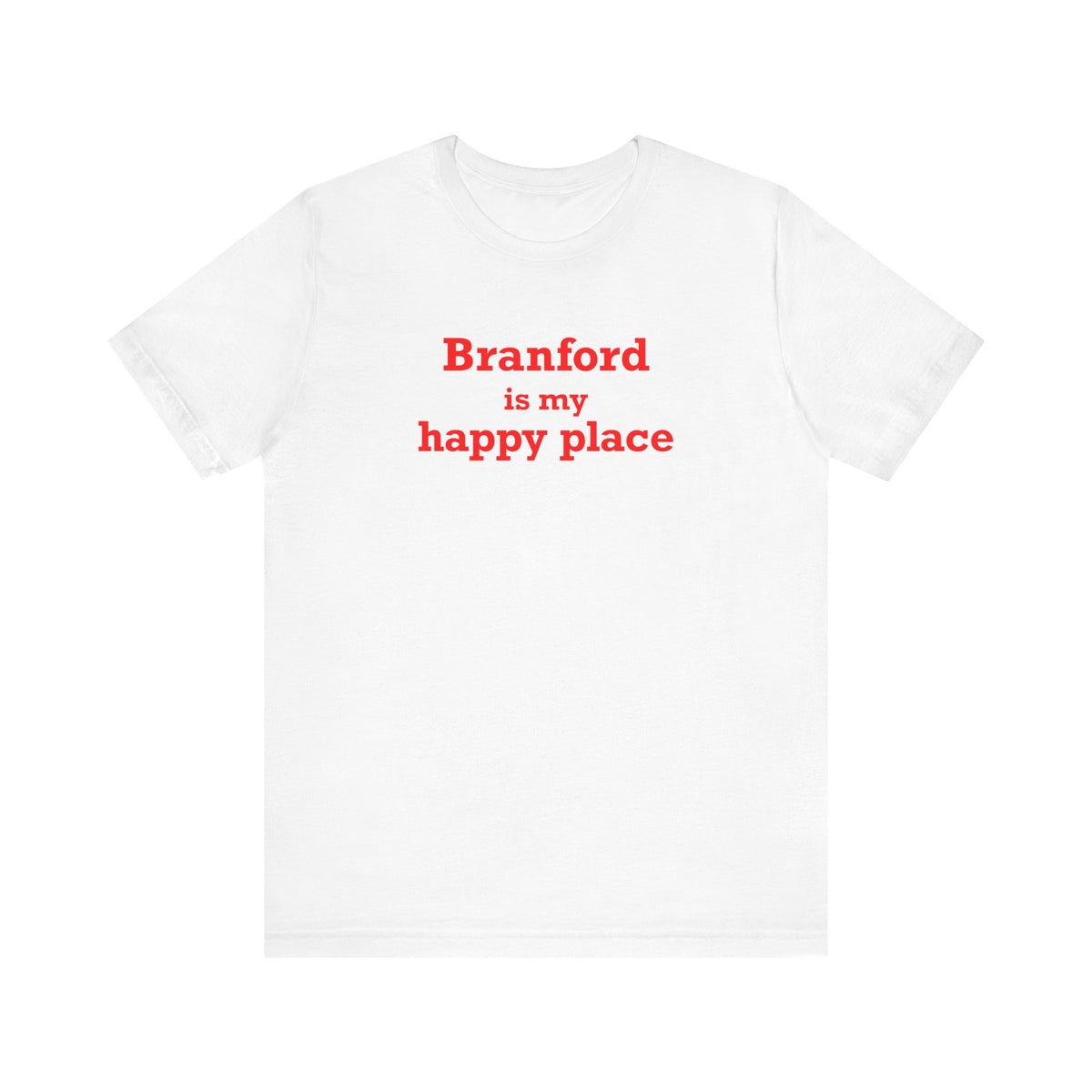 Branford is My Happy Place Unisex Jersey Short Sleeve T-Shirt