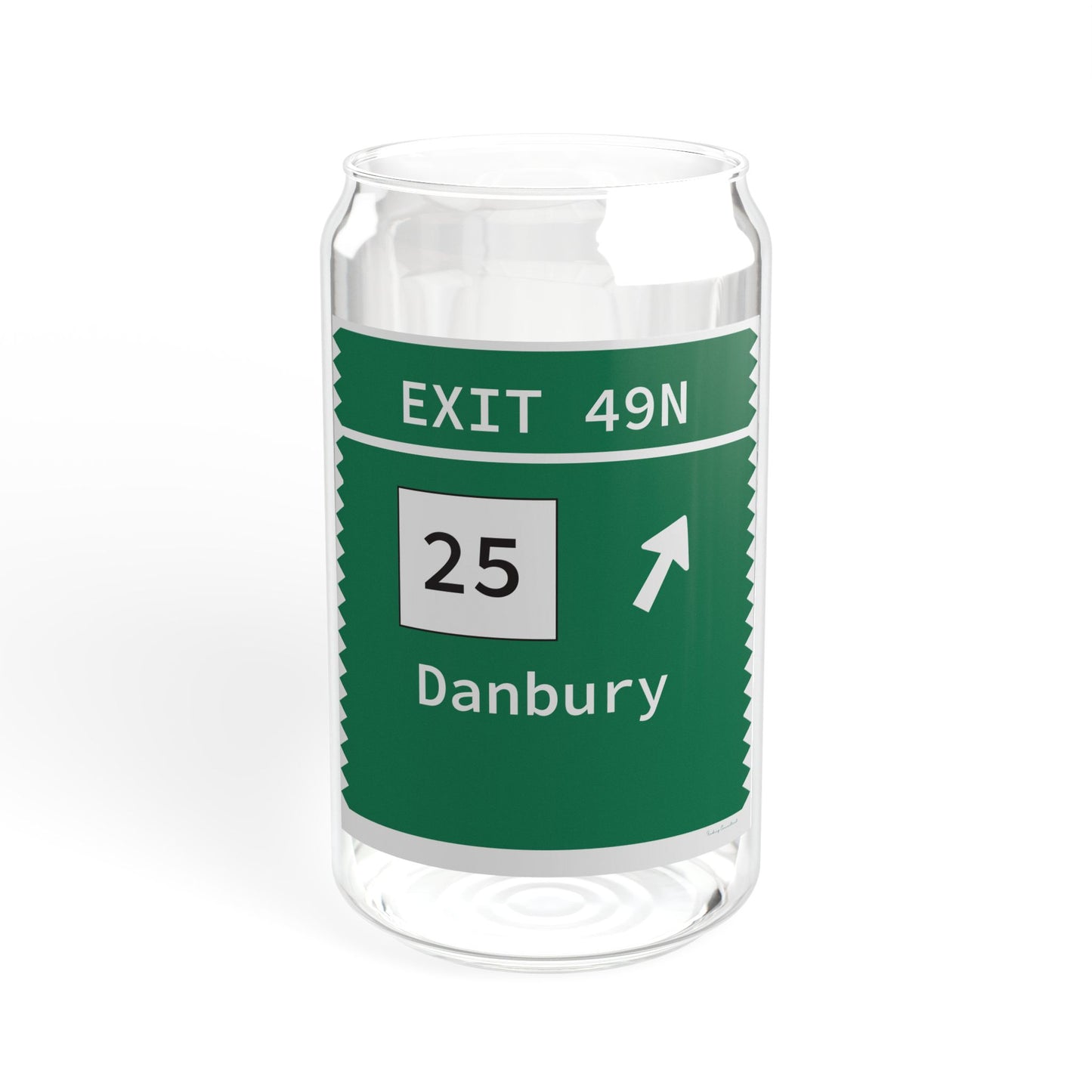 Vintage Merritt Parkway Exit 49N Sign Sipper Glass, 16oz