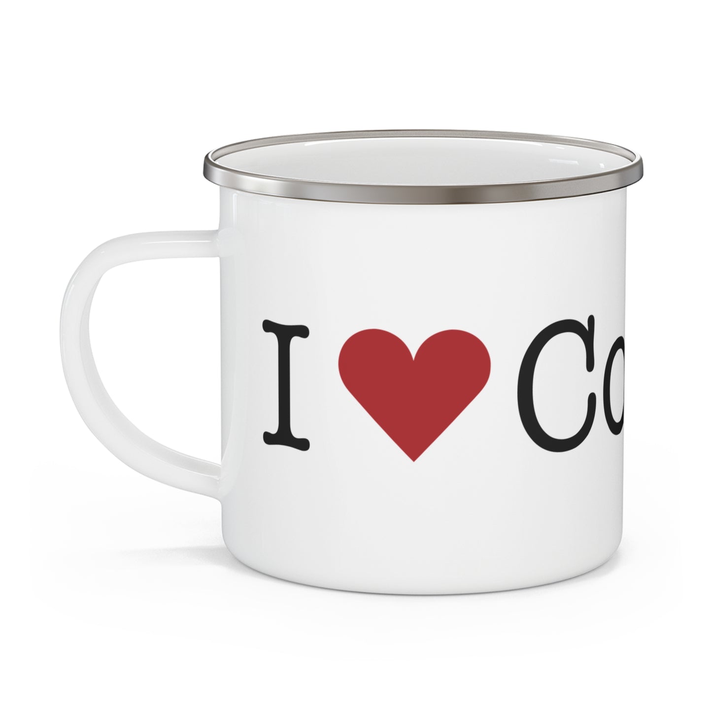 I Heart Cos Cob. Enamel Camping Mug