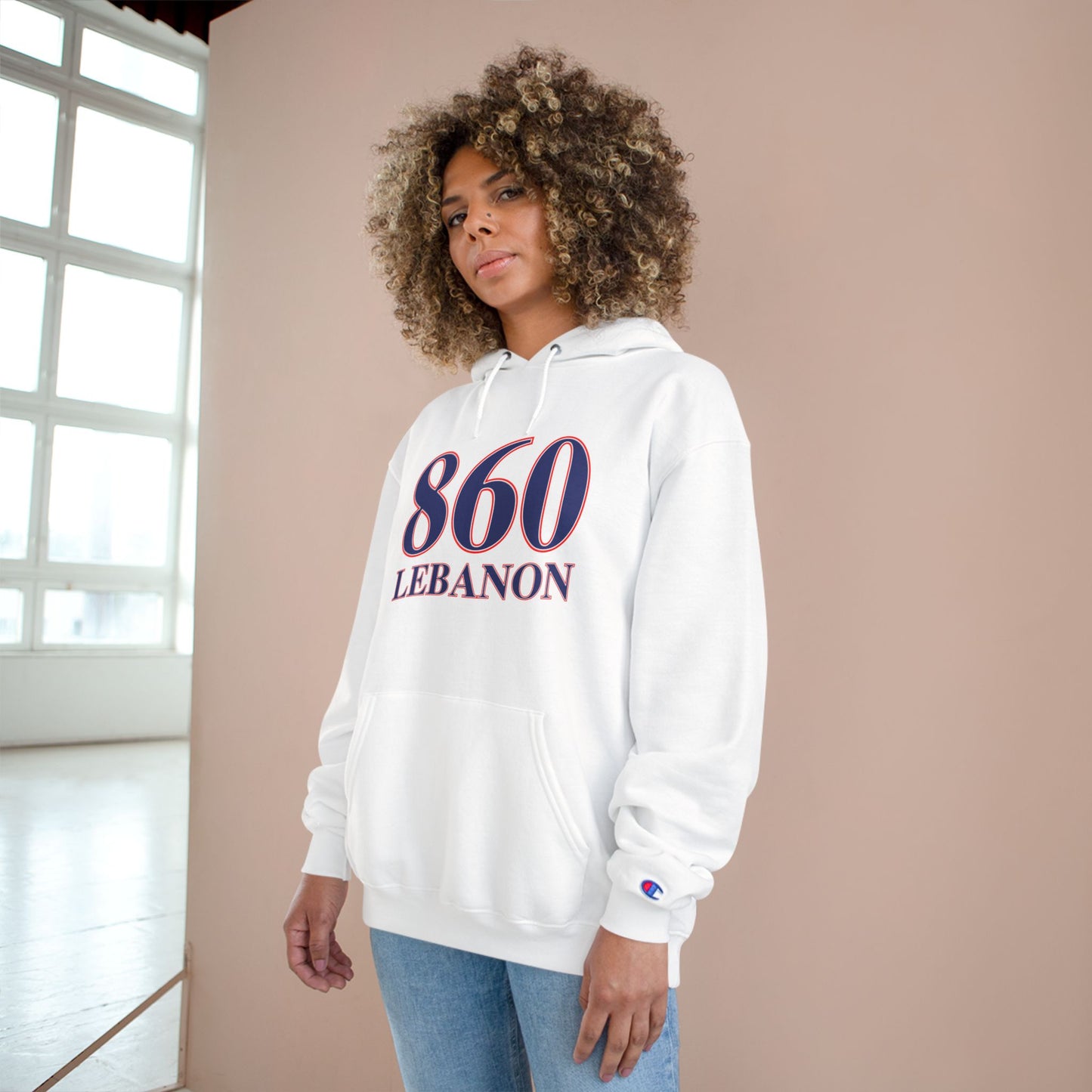 860 Lebanon Red White & Blue Champion Hoodie