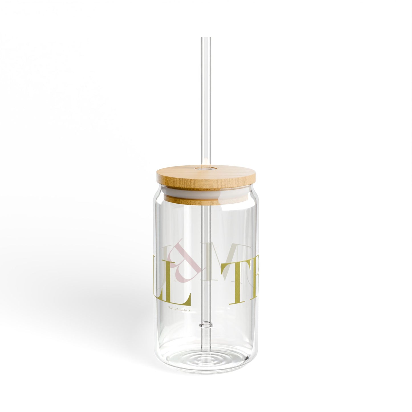 41 Tilt Trumbull Glass Can with Straw and Lid, 16oz