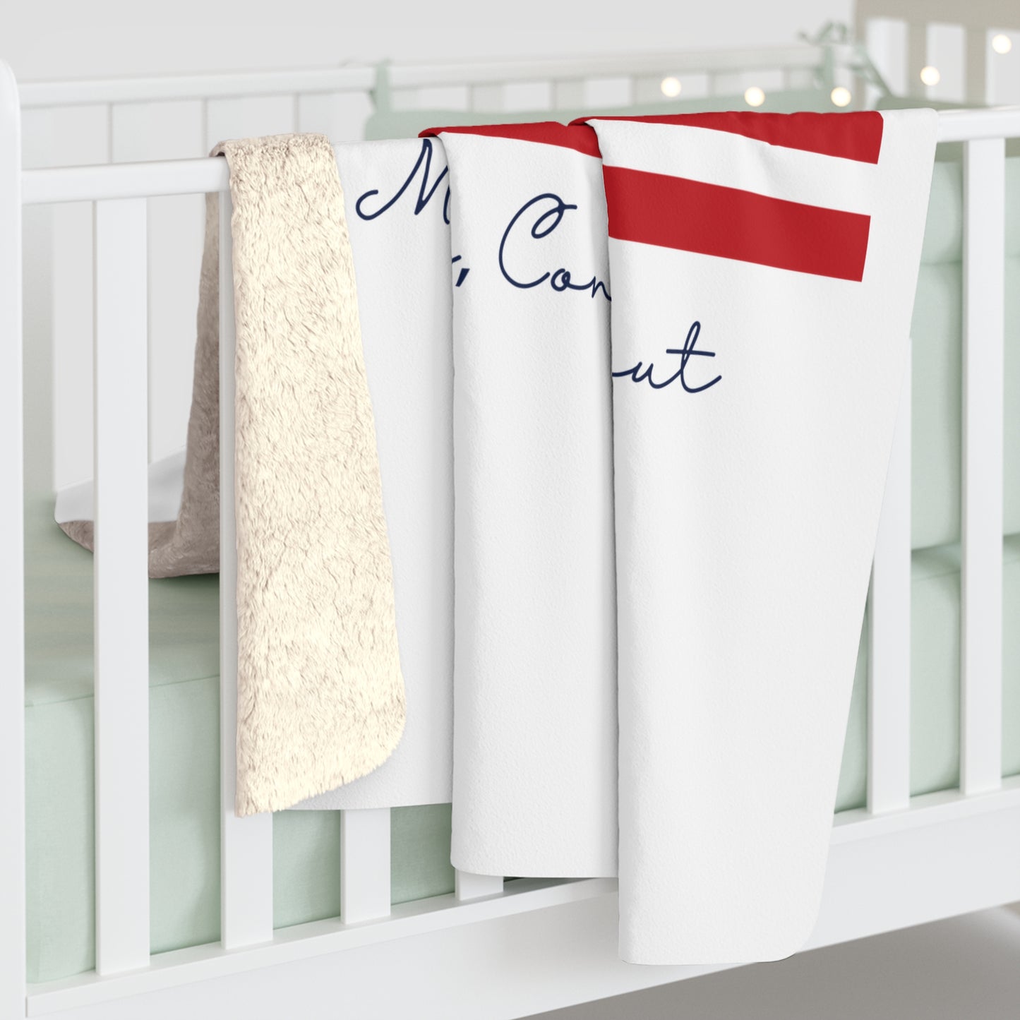 Monroe Connecticut Flag Sherpa Fleece Blanket