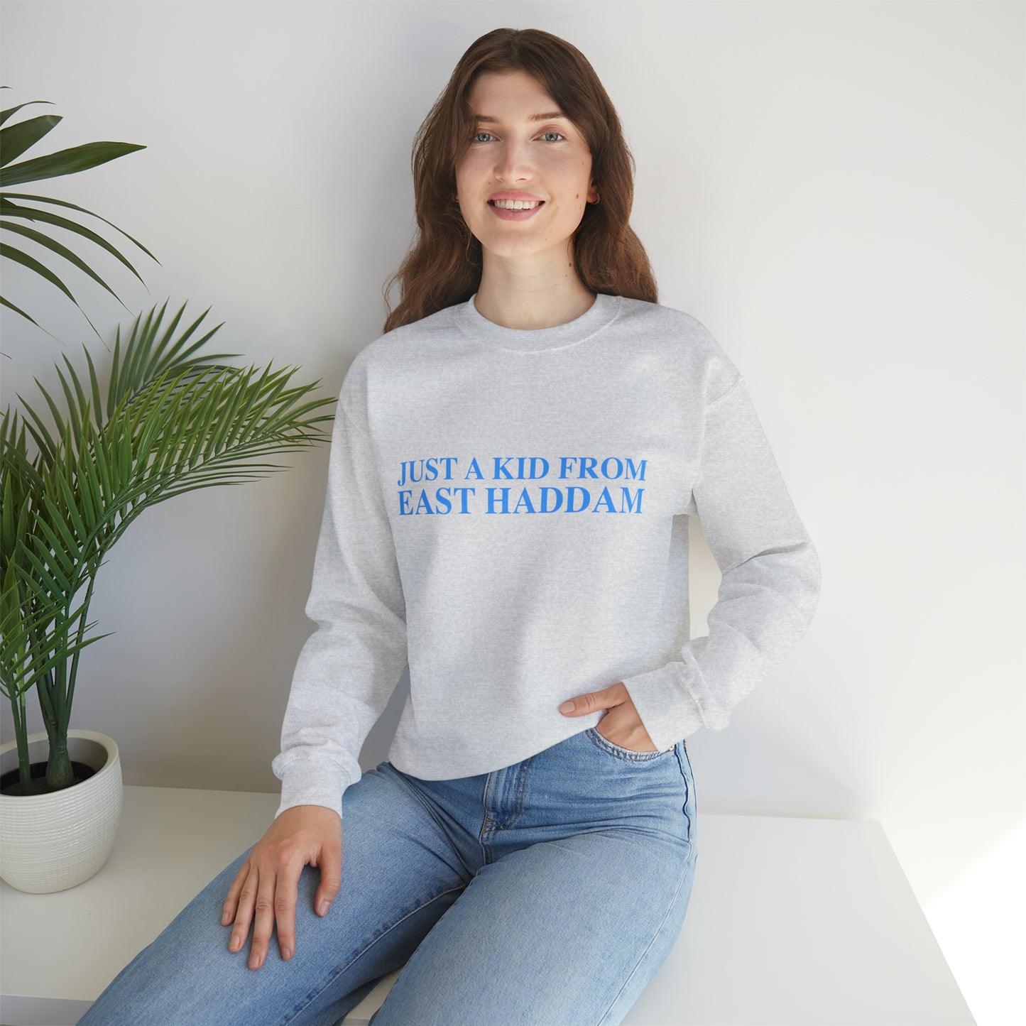Just a kid from East Haddam Unisex Heavy Blend™ Crewneck Sweatshirt