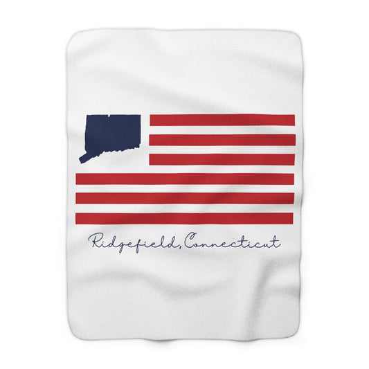 Ridgefield Connecticut Flag Sherpa Fleece Blanket
