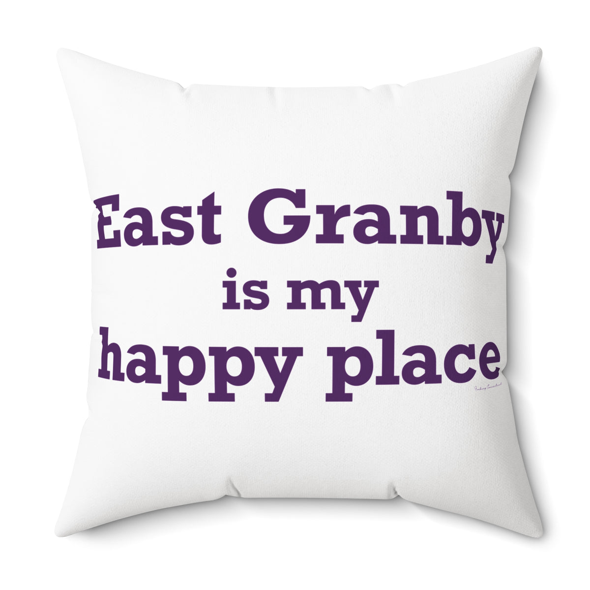 East Granby is My Happy Place Polyester Square Pillow