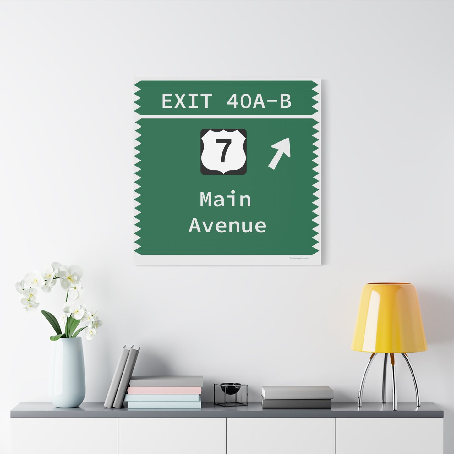 Vintage Merritt Parkway Exit 40 A-B Sign Matte Canvas, Stretched, 1.25"
