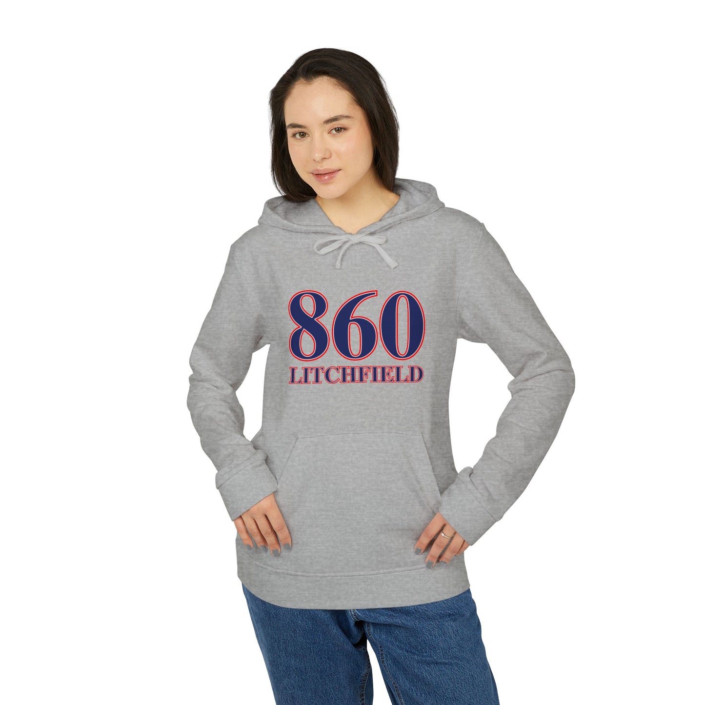 860 Litchfield Red White & Blue adidas Unisex Fleece Hoodie