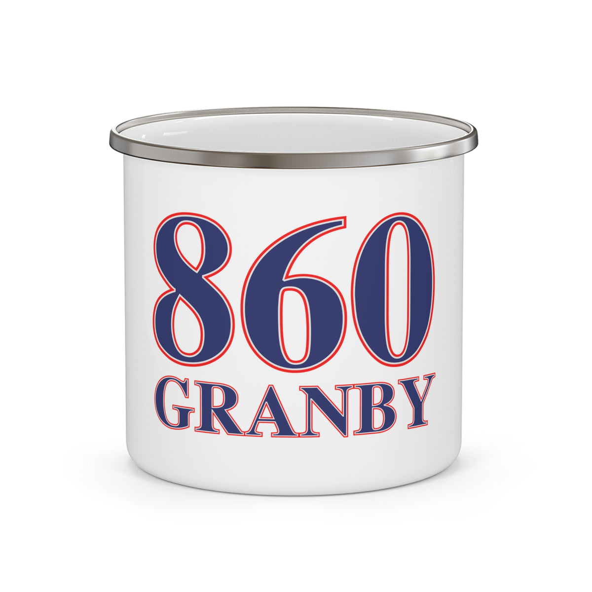 860 Granby Red, White & Blue Enamel Camping Mug