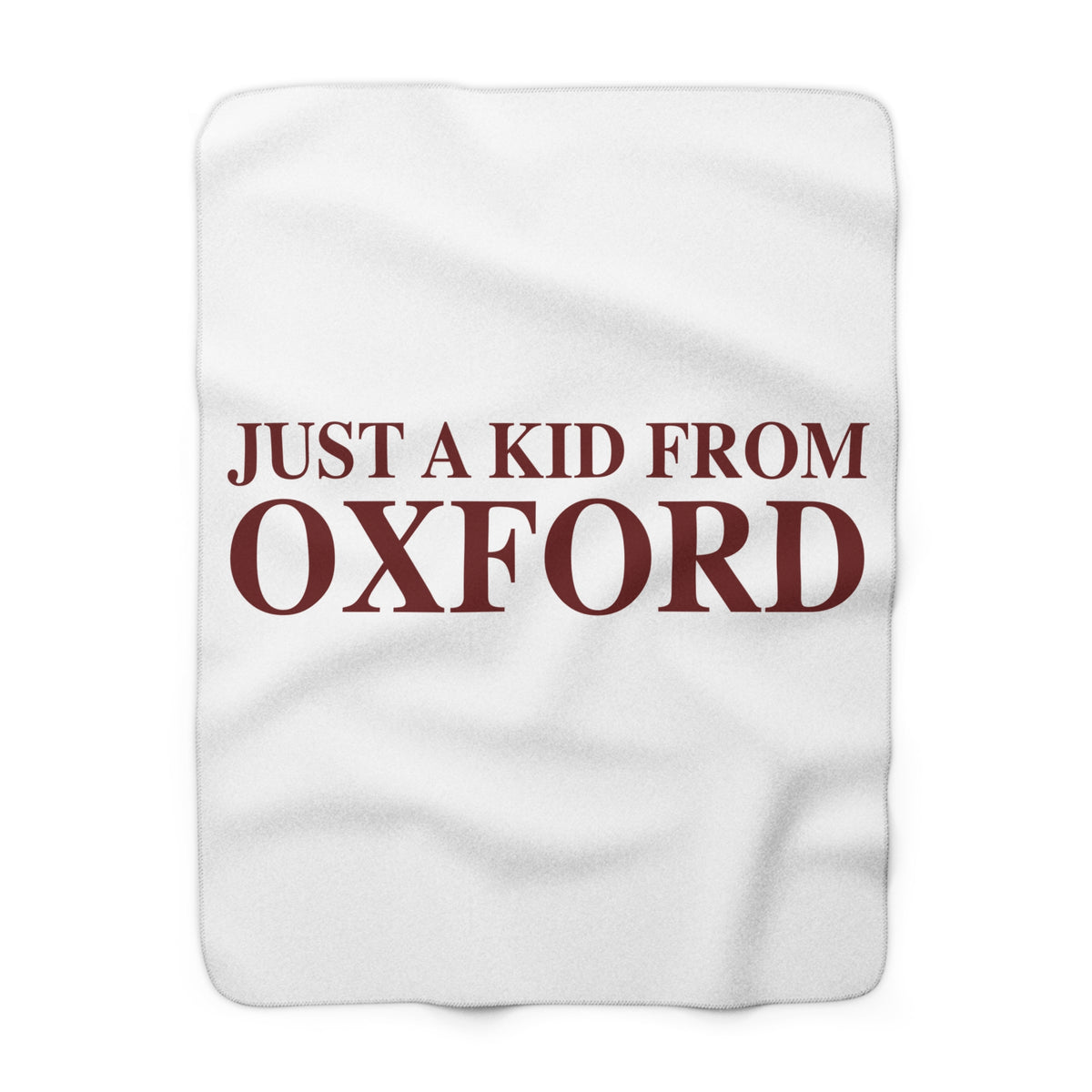 Just a kid from Oxford Sherpa Fleece Blanket