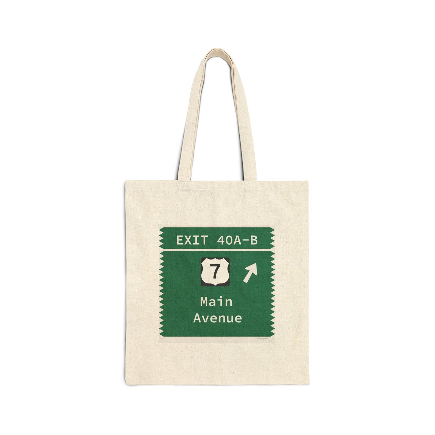 Vintage Merritt Parkway Exit 40 A-B Sign Cotton Canvas Tote Bag
