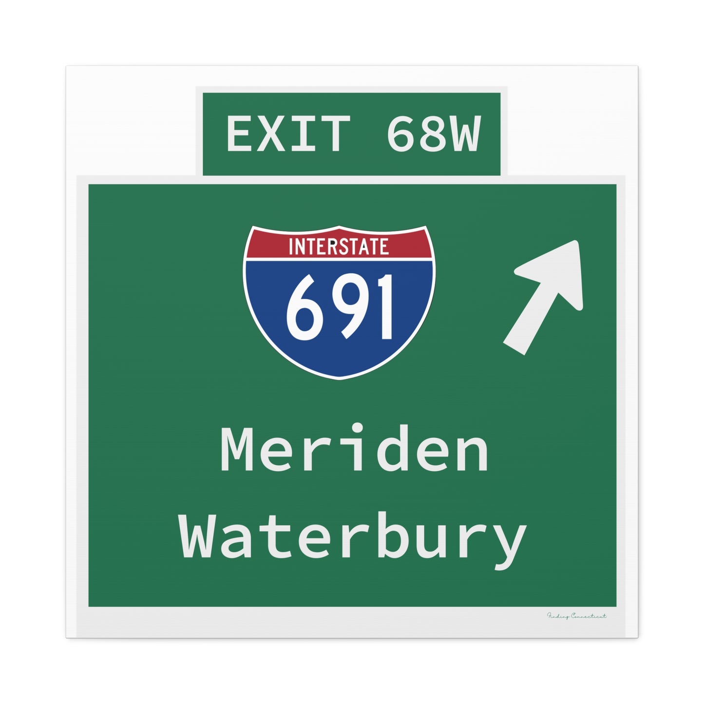 Vintage WCP Exit 68W Matte Canvas, Stretched, 1.25"