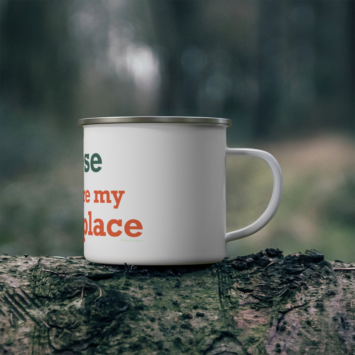 Goose Shows Are My Happy Place - Orange & Green Enamel Camping Mug