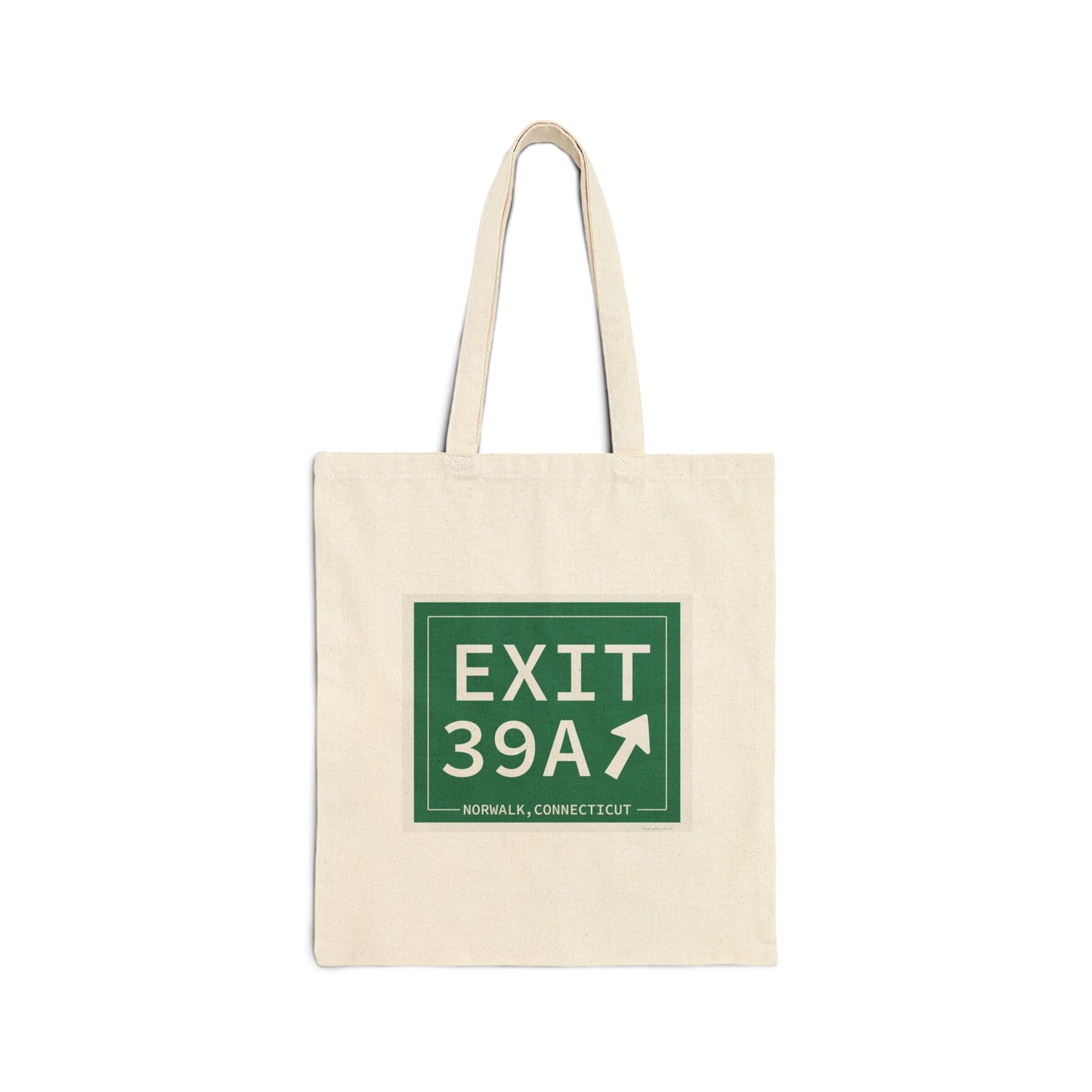 Vintage Exit 39A Merritt Parkway Sign Cotton Canvas Tote Bag