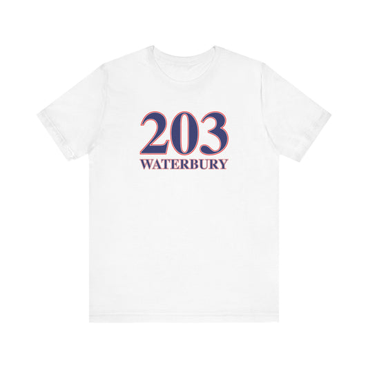 203 Waterbury Red, White & Blue Unisex Jersey Short Sleeve T-Shirt