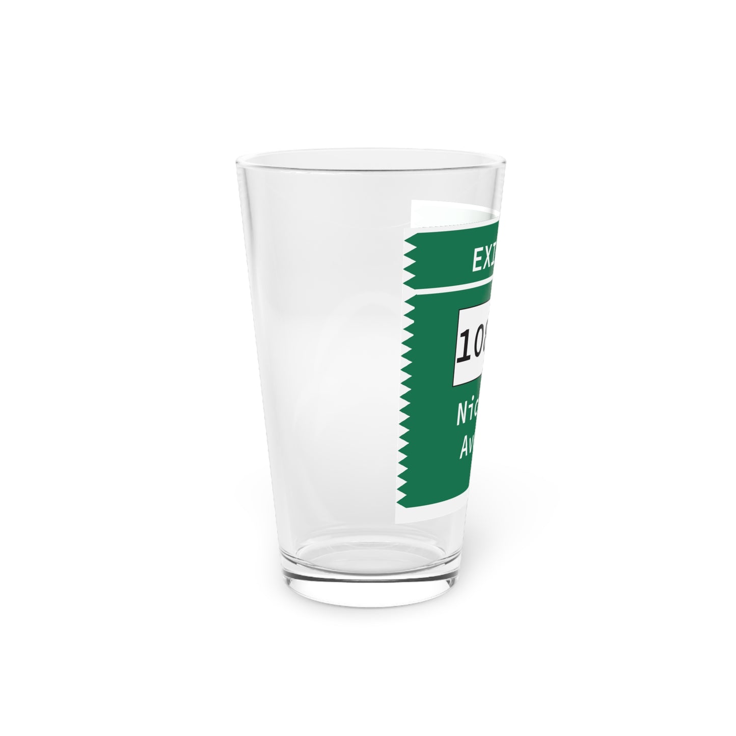 Vintage Merritt Parkway Exit 51 Sign Pint Glass, 16oz