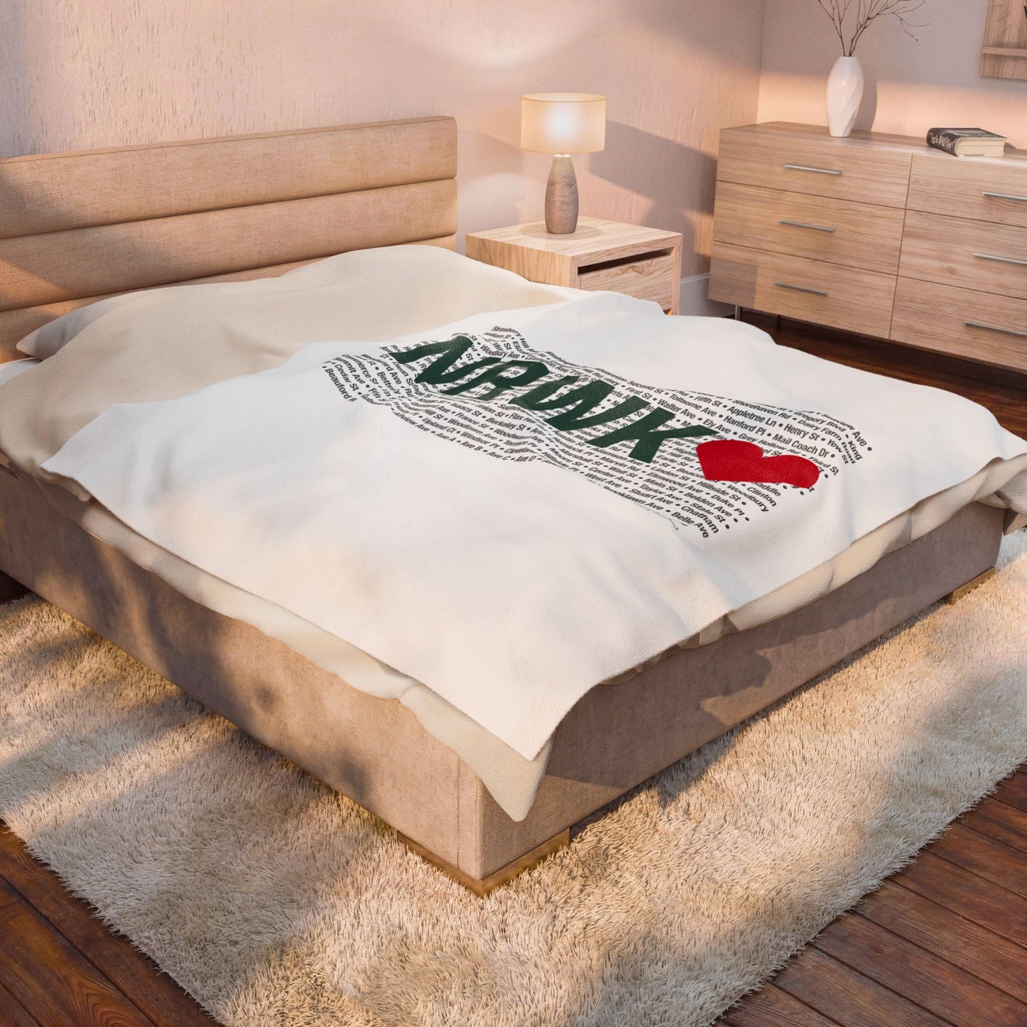 Norwalk Love Velveteen Plush Blanket