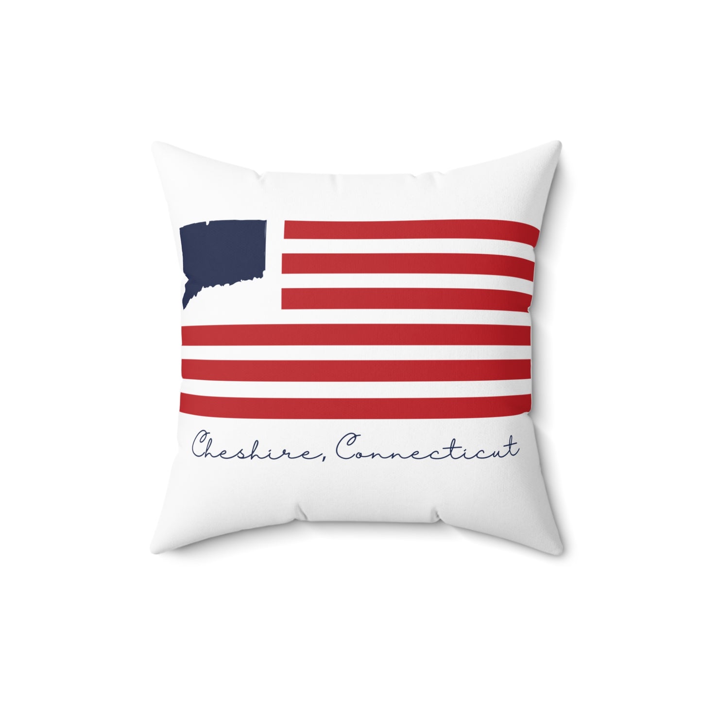 Cheshire Connecticut Flag Spun Polyester Square Pillow