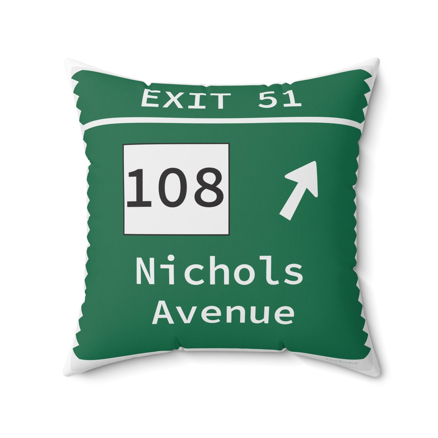 Vintage Merritt Parkway Exit 51 Sign Spun Polyester Square Pillow