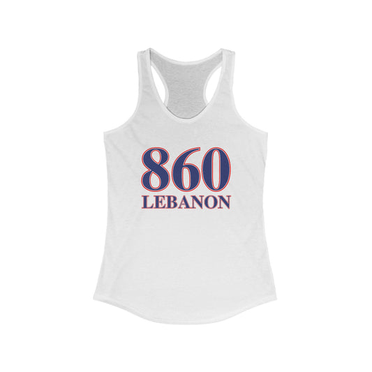 860 Lebanon Red White & Blue Women's Ideal Racerback Tank Top