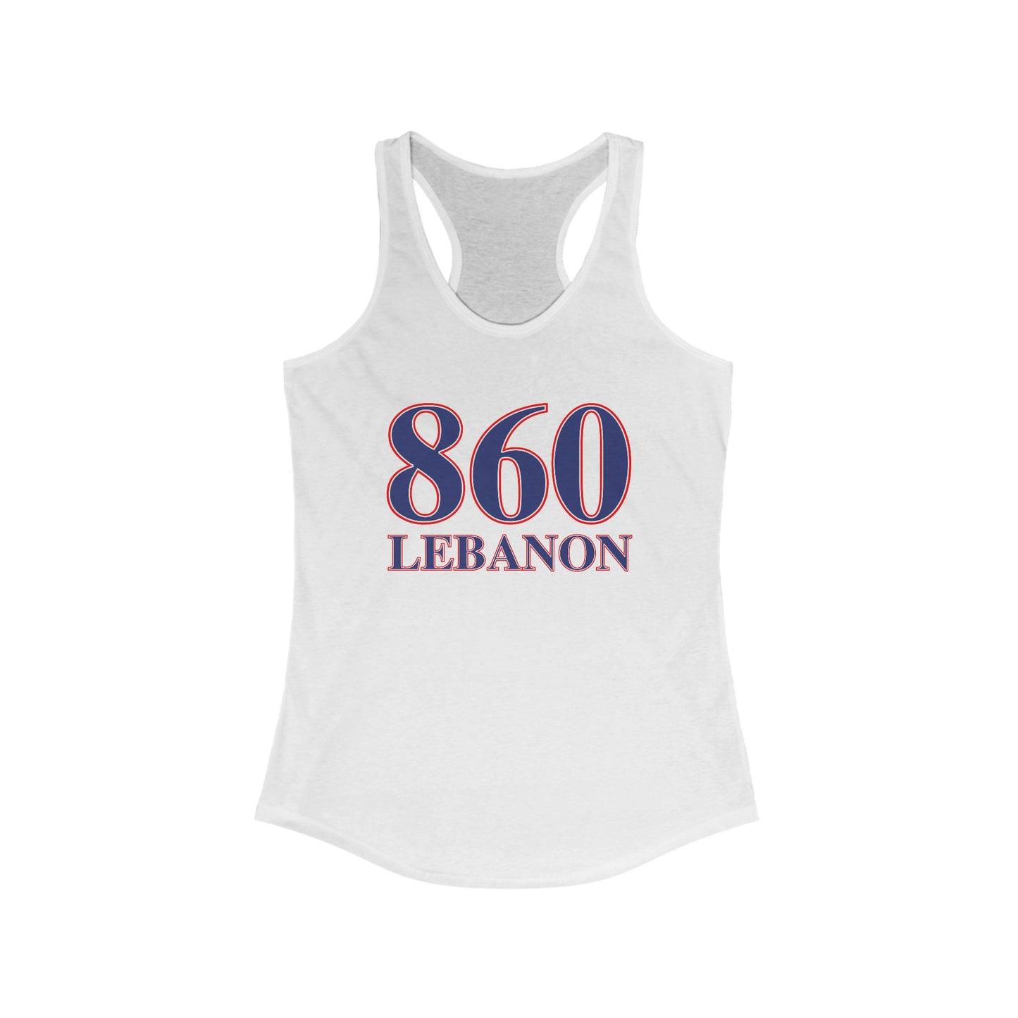 860 Lebanon Red White & Blue Women's Ideal Racerback Tank Top