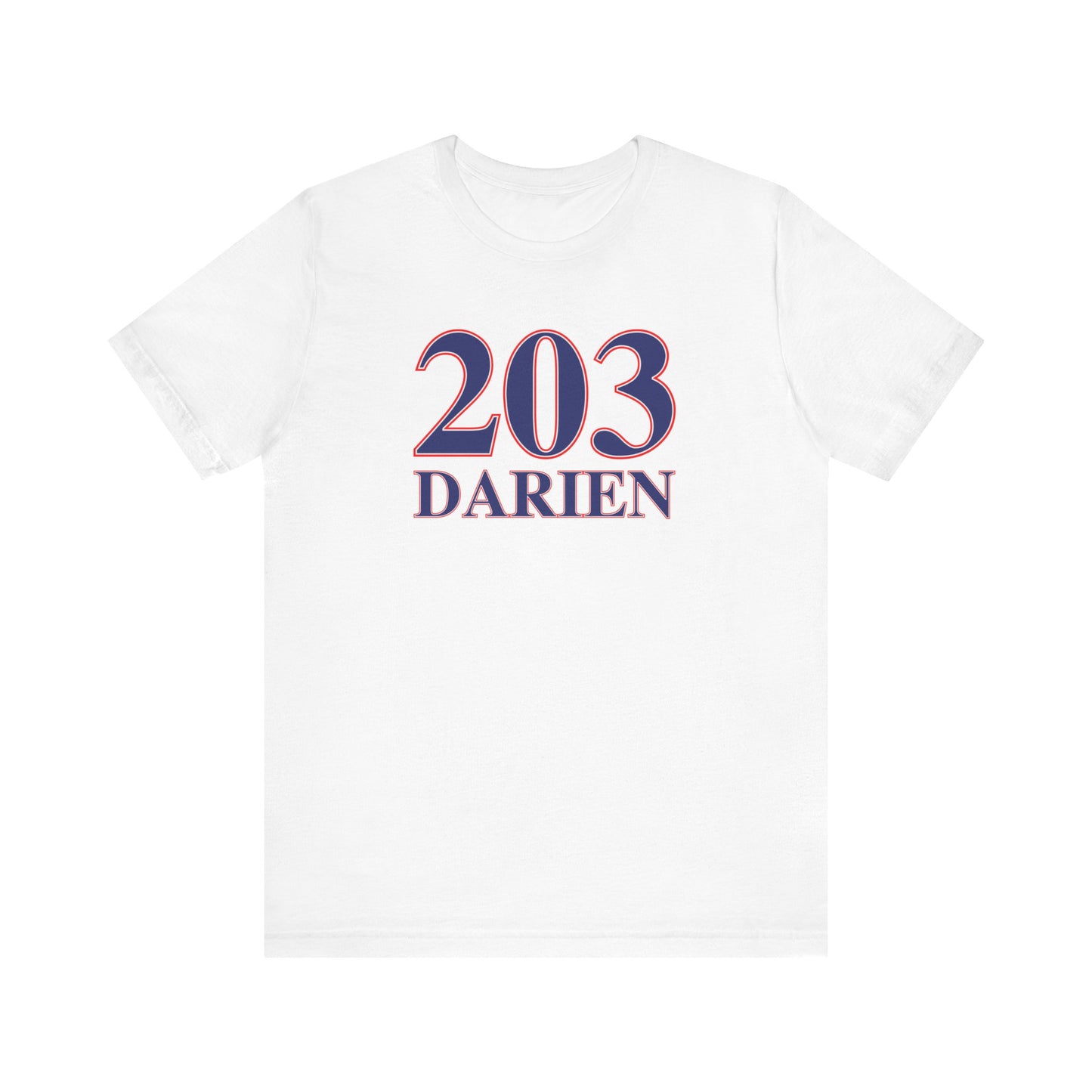 203 Darien Red White & Blue Unisex Jersey Short Sleeve T-Shirt