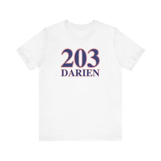 203 Darien Red White & Blue Unisex Jersey Short Sleeve T-Shirt