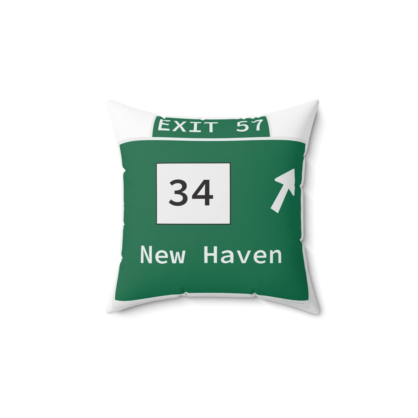 Vintage WCP Exit 57 Sign Spun Polyester Square Pillow