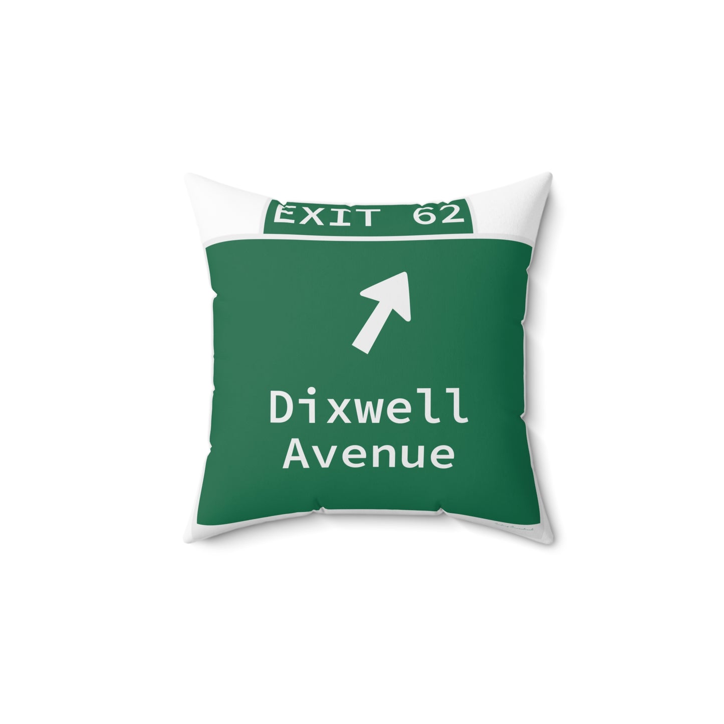 Vintage WCP Exit 62 Sign Spun Polyester Square Pillow