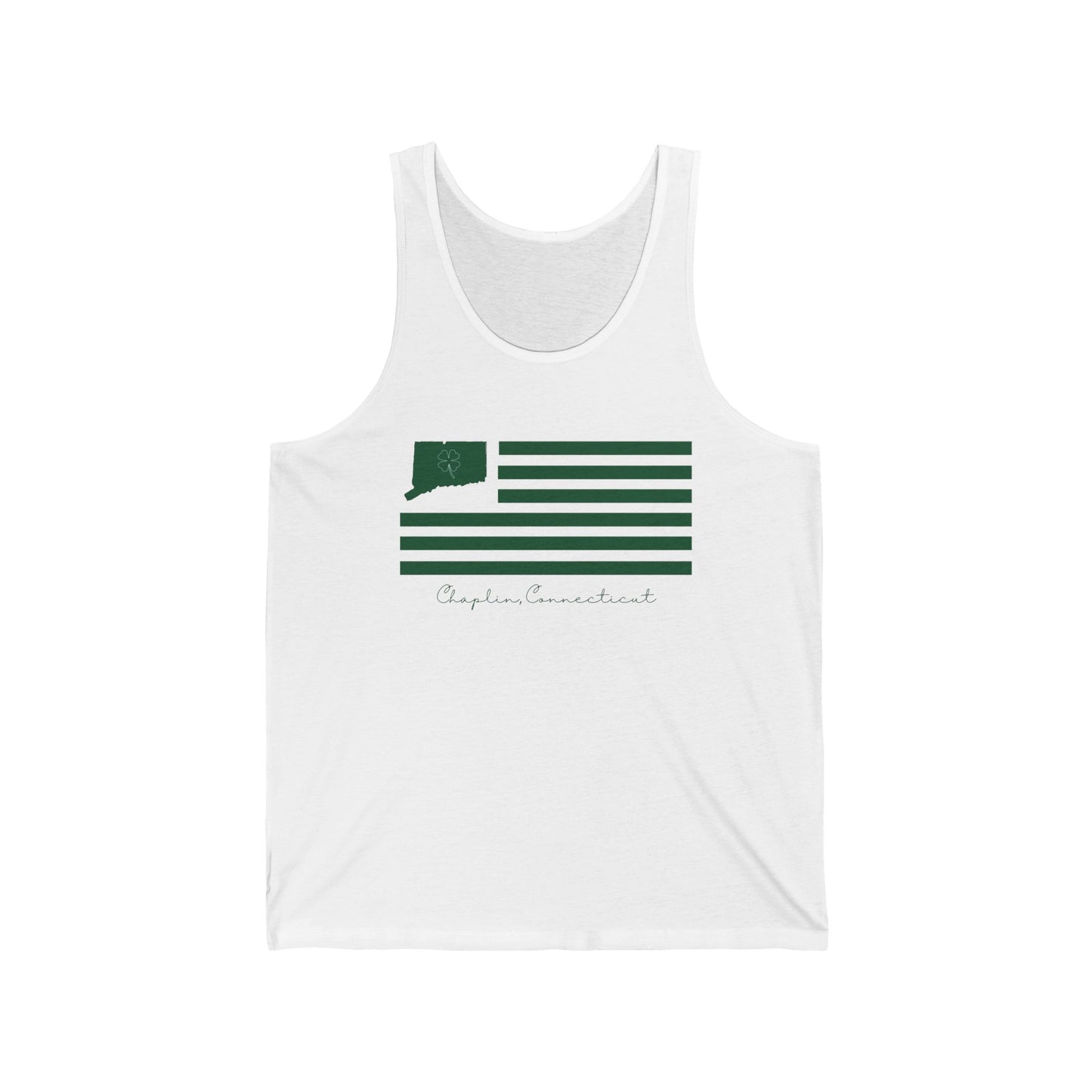 Chaplin Connecticut St. Patrick’s Day Flag Unisex Jersey Tank Top
