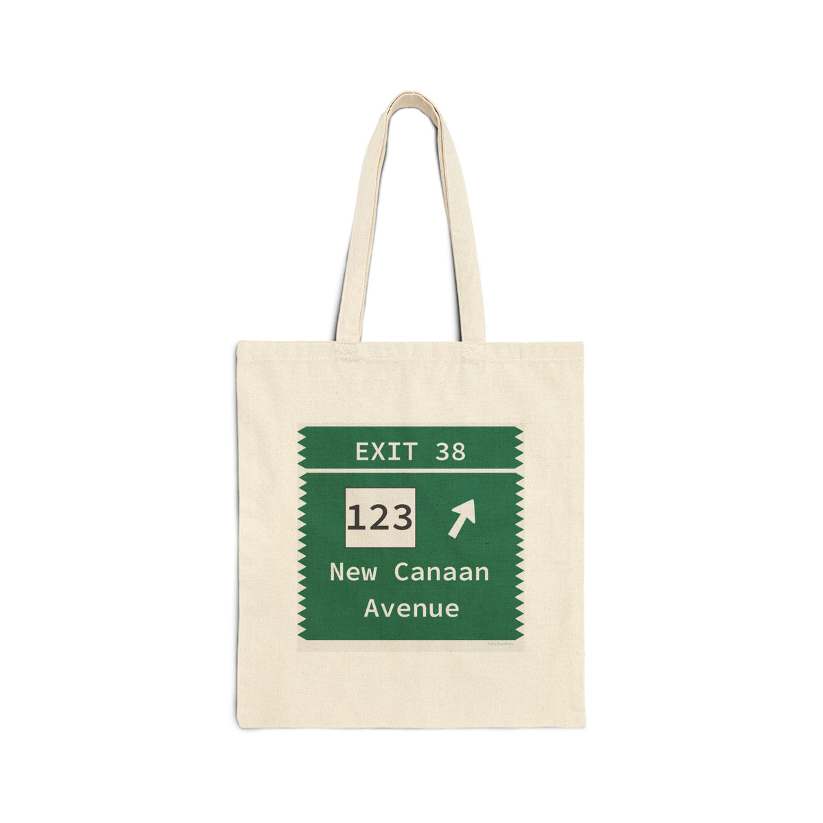 Vintage Merritt Parkway Exit 38 Sign Cotton Canvas Tote Bag