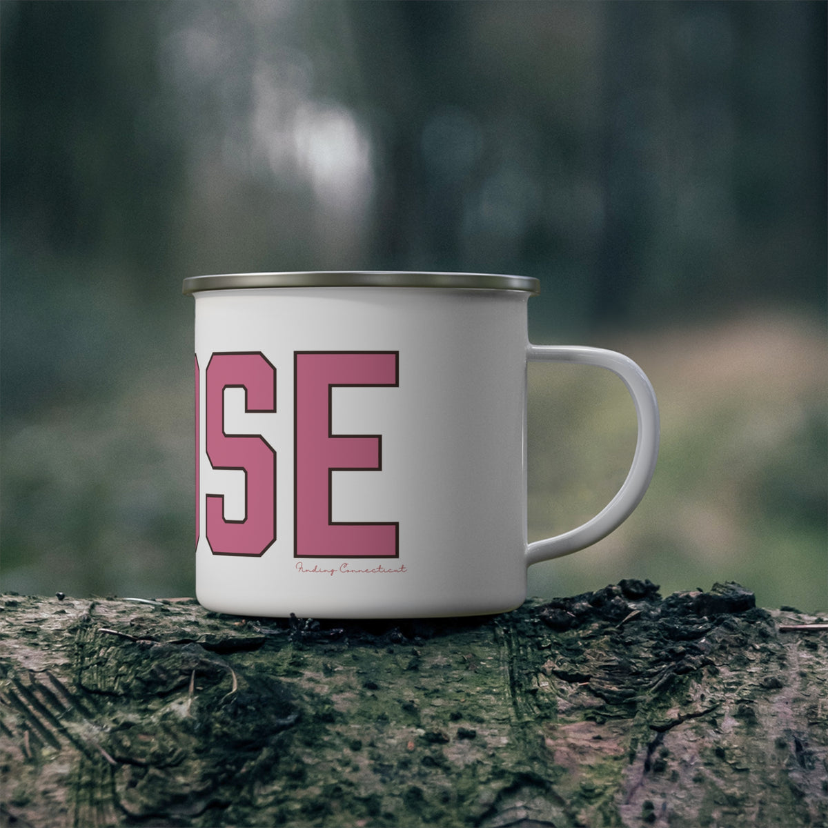 Goose Zip Code Pink & Black Enamel Camping Mug