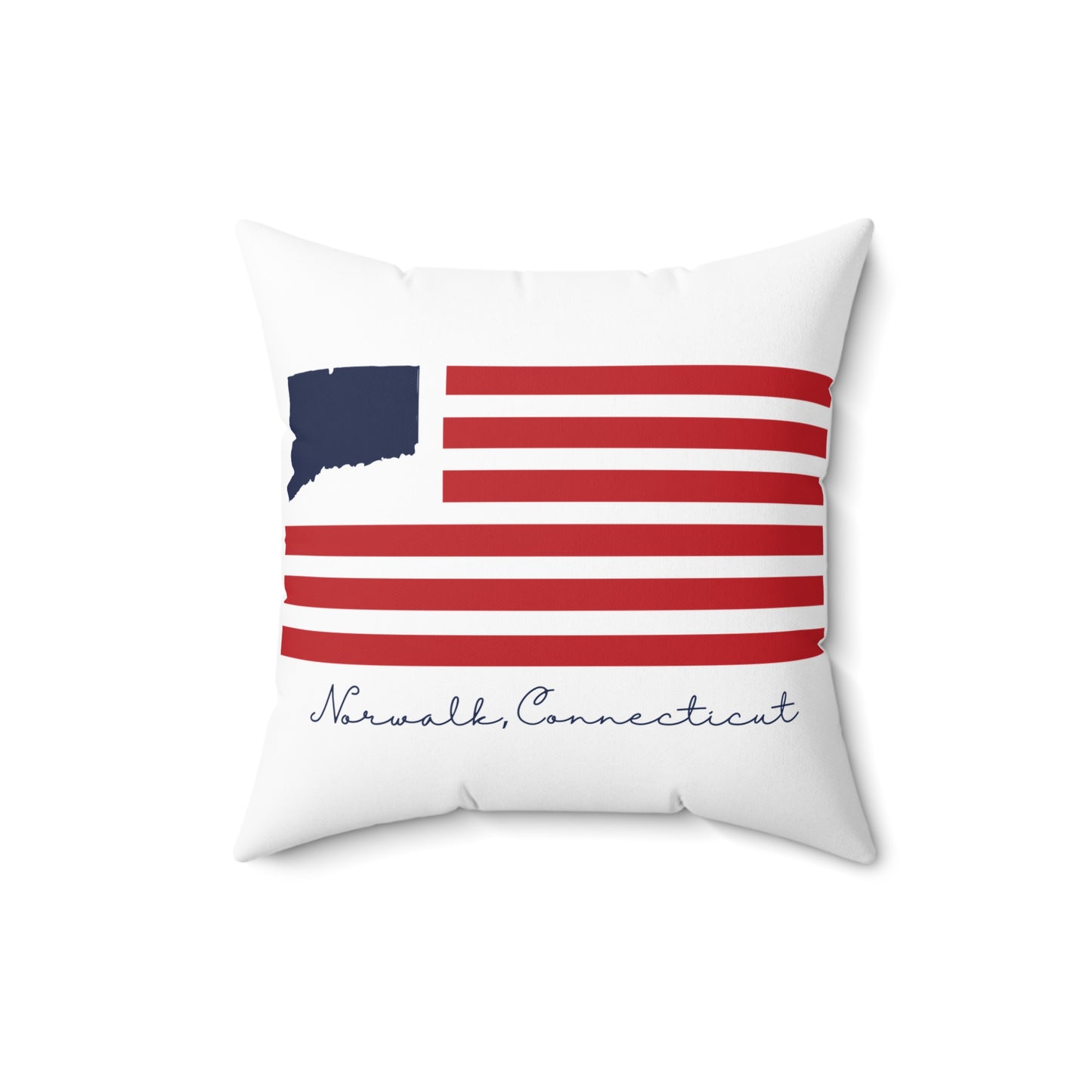 Norwalk Connecticut Flag Spun Polyester Square Pillow