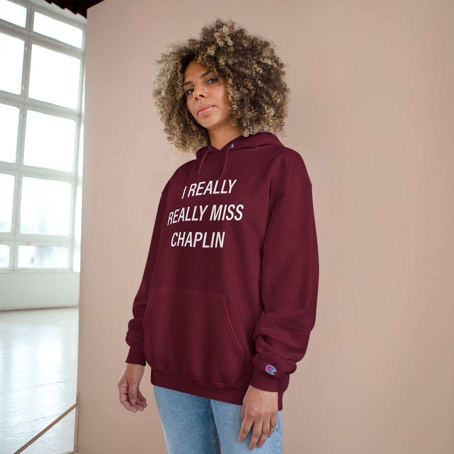I Really Really Miss Chaplin Champion Hoodie