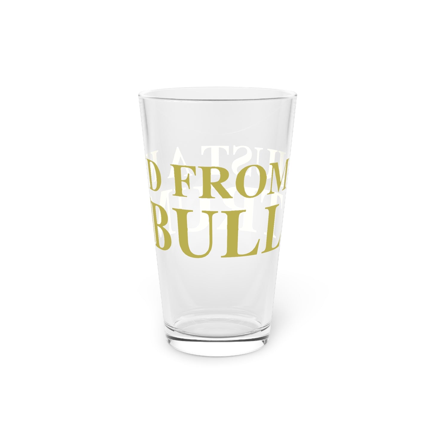 Just a kid from Trumbull Pint Glass, 16oz